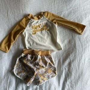 Lauren Conrad Little Co Rash Guard & Swim Trunks 18 mo